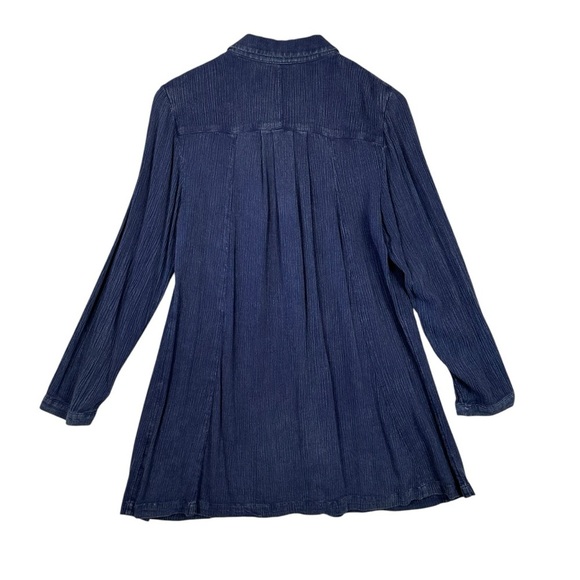 Soft Surroundings Shirt Women's S Blue Long Sleeve Pilgrim Peasant Dress Top - Picture 2 of 7